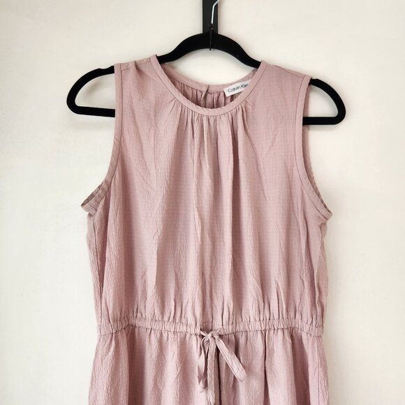 Calvin Klein Pink Ruffle Tiered Maxi Dress Sleeveless Spring Summer Women's 6 - Picture 3 of 8